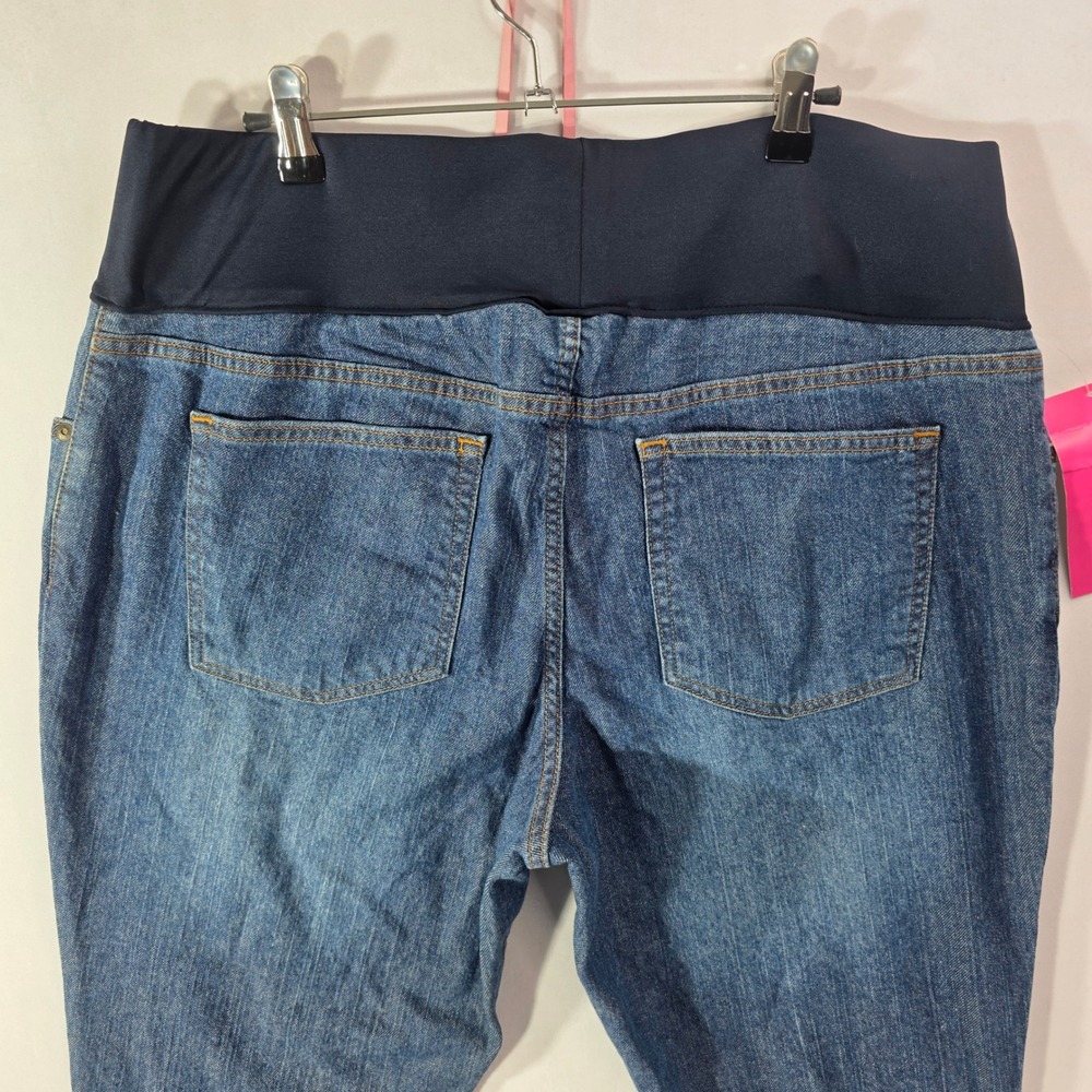 Liz Lange Target Maternity Jeans Blue Straight Leg Belly Panel Size 14 NWT - Picture 14 of 15